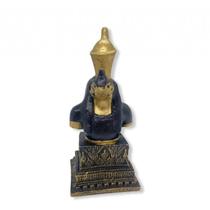 Busto Deus Egípcio Horus Preto Dourado Em Resina 16 Cm - Bialluz Presentes