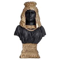 Busto Deusa Isis Egito Imagem Estátua Resina Dourada E Preta - M3 Decoração