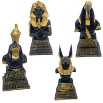 Busto Deuses Egípcios Anubis Horus Thot Tutan- Médio Resina