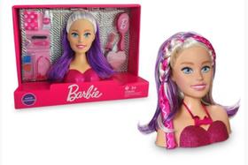 Busto E Acessórios Barbie Styling Faces Rosa 1265 Pupee