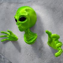 Busto et alien realista verde decoracao parede sci fi geek ufologia presente decorativo criativo
