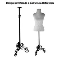 Busto Feminino Costureira 42 C/ Pedestal Vintage Preto- Sofisticado e Resistente Busto Feminino Costureira 42 C/ Pedestal Vintage Preto- Sofisticado e Resistente