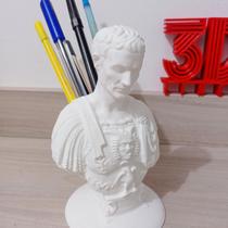 Busto Júlio Cesar Porta Caneta Lápis Decoração 15cm