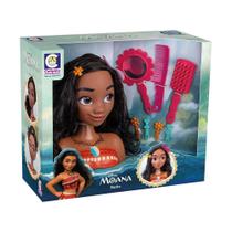 Busto Moana Disney Cotiplás com Cabelo para Pentear e Acessórios de Beleza Infantil Busto Moana Disney Cotiplás com Cabelo para Pentear e Acessórios de Beleza Infantil