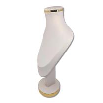 Busto Oval Base Forrada Offwhite - Base Redonda Dourada