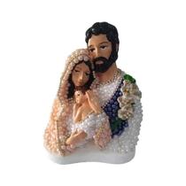 Busto Sagrada Família com Pérolas 20cm em Gesso Busto Sagrada Família com Pérolas 20cm em Gesso