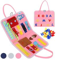 Busy Board Esjay para crianças pequenas Learn Fine Motor Skill Pink