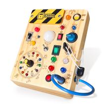 Busy Board Montessori Iabedi com Luzes LED - Para Crianças de 1 a 3 Anos