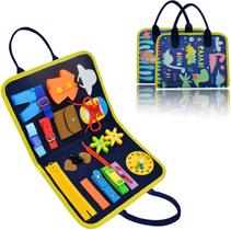 Busy Board, Montessori Toys Sensory Activity Developing Board para habilidades motoras finas, Placa de aprendizagem de brinquedos sensoriais para crianças pequenas, brinquedos de viagem para avião e carro, presentes para meninos e meninas de 2 a 6 anos