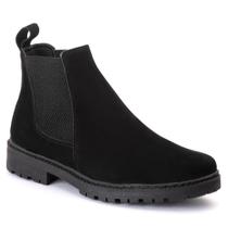 Butina Chelsea Masculina em Couro Nobuck Sola Boiadeira de Borracha Blaqueda Palmilha Gel PU