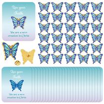 Butterfly Pins Sayglossy Live Your Faith, 30 conjuntos com cartão