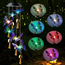 Butterfly Solar Wind Chimes, novo presente de 2024 para todas as mães/papai/mulheres/avó/filha/tia/amiga/esposa e irmã. Decoração de jardim, presente de jardinagem, presente de aniversário, decorações de Natal, decoração de pátio