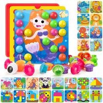 Button Art Toys Geekper 96 unidades para crianças pequenas com 24 fotos Button Art Toys Geekper 96 unidades para crianças pequenas com 24 fotos