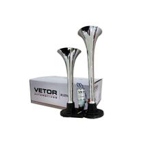 Buzina 02 Cornetas Cromada Ar Válvula Elétrica 24v Vetor