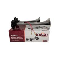 Buzina 2 Cornetas Cromada 12v 24v Kauai Buzina 2 Cornetas Cromada 12v 24v Kauai