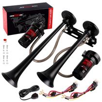Buzina a Ar Cenzhiwen Dupla 12V 150 dB Kit Metálico para Caminhão Buzina a Ar Cenzhiwen Dupla 12V 150 dB Kit Metálico para Caminhão