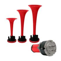 Buzina A Ar Eletrica 3 Corneta Com Compressor 12V - VT064