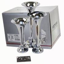 Buzina A Ar Para Trem E Navio 3 Cornetas Cromadas