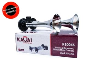 Buzina Ar 2 Cornetas 12v Caminhão Onibus Eletropneumatica