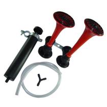 Buzina Bike Corneta Dupla Com Bomba De Ar