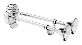 Buzina Elétrica Corneta Dupla Aço Inox Seachoice 12v Buzina Elétrica Corneta Dupla Aço Inox Seachoice 12v