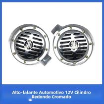 Buzina Elétrica De Alumínio Cromada 12V Com Som Alto E Baixo Para Carros, Caminhões E Motocicletas