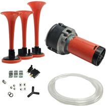 Buzina eletropneumatica 3 cornetas 12v carro/ caminhao vt064