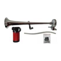Buzina Eletropneumática Metal Cromado com compressor de ar 12V - DSW.K10301CC