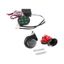 Buzina Musical Elétrica Para Carro Com 8 Tons, Buzina De Caracol 12V 24V Com Botão De Controle