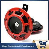 Buzina Universal Super Alta Vermelha E Preta Para Carro E Moto, 2 Peças, Alarme Sonoro Elétrico a Ar Buzina Universal Super Alta Vermelha E Preta Para Carro E Moto, 2 Peças, Alarme Sonoro Elétrico a Ar