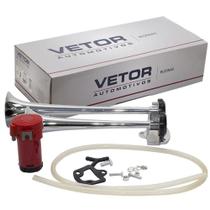 Buzina Vetor Eletropneumática 2 Cornetas Cromada Universal 12V - VT053 - Vto