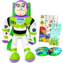 Buzz Lightyear Plush Toy Gift Set - Pacote com boneca de pelúcia Buzz Lightyear Deluxe com alças de transporte, tatuagens temporárias de toy story, mini quebra-cabeças, mais Presentes de Toy Story