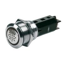Buzzer BEP 12V com luz de advertência LED vermelha em aço inoxidável