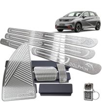 BYD Dolphin 2023/2025 Soleira Baixo Relevo Pedaleira Descanso Inox