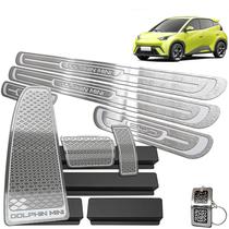 BYD Dolphin Mini 2023/2025 Soleira Baixo Relevo Pedaleira Descanso Inox