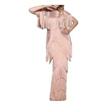 C1101-Vestido Festa Franja Longo Preto Lantejoula Brilho Luxo 518r C1101-Vestido Festa Franja Longo Preto Lantejoula Brilho Luxo 518r