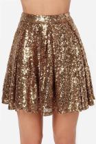 C1504-Saia Feminina Dourada Paetê Brilho Festa Balada Luxo 220z C1504-Saia Feminina Dourada Paetê Brilho Festa Balada Luxo 220z