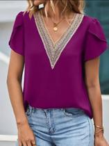 C2502-Blusa Solta Larga Comfy Chique Soltinha Bordado Casual M148 C2502-Blusa Solta Larga Comfy Chique Soltinha Bordado Casual M148