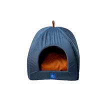 Cabana e Cama ShuDog 2 em 1, para Cães e Gatos - Azul Marinho com Telha