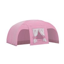 Cabana Superior para Camas Infantis Play - Rosa com Cortina Branca - Pura Magia