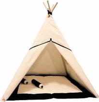 Cabana Teepee Infantil+Tapete Acolchoado Preto 135X90X90Cm