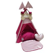 Cabana Toca Rosa Tenda Pink Almofada Colchão Pet M