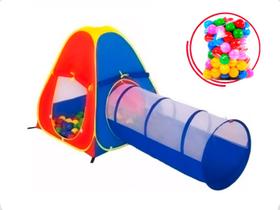 Cabaninha Infantil C/ Túnel 2X1 Com 50 Bolinhas - BW65 Cabaninha Infantil C/ Túnel 2X1 Com 50 Bolinhas - BW65