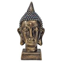 Cabeça Busto Buda Hindu Tibetano Chakra Decorativo Ouro 28cm