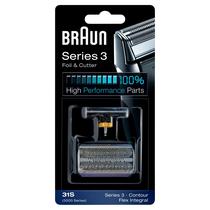 Cabeça de barbear Braun 31S, folha de reposição e cassete de corte Cabeça de barbear Braun 31S, folha de reposição e cassete de corte