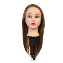 Cabeça De Boneca Manequim Loiro Cabelo 65 Cm Com Suporte