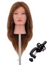 Cabeça De Boneca Natural 45 Cm Loiro Mel E Suporte De Mesa Cabeça De Boneca Natural 45 Cm Loiro Mel E Suporte De Mesa