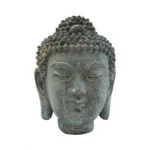 Cabeca de buddha de resina 12,5cm x 12,5cm x 16,5cm - Btc Decor
