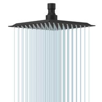 Cabeça de chuveiro BeSy 20x20 cm Rainfall 1,23 libras preta fosca