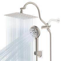Cabeça de chuveiro Combo Hibbent All Metal 25cm Rainfall 10-Spray